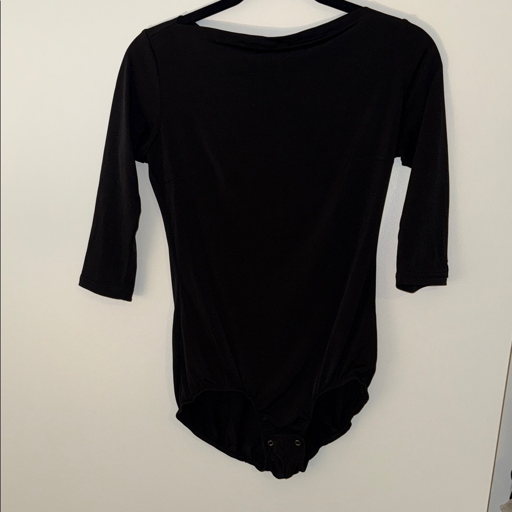 Black 3/4 Sleeve Bodysuit (Dance practice wear) Ballroom